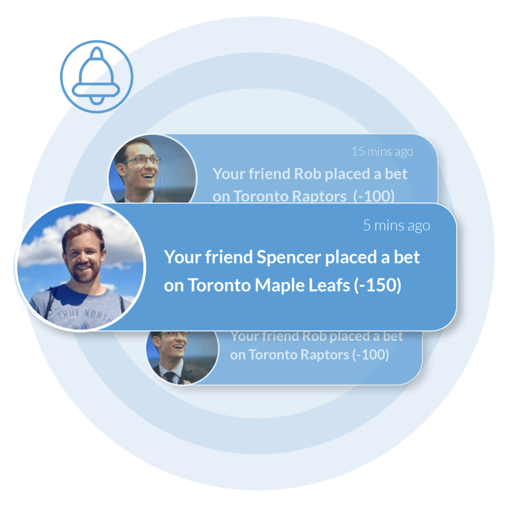 Follow your friends picks & get notifications whenever they place bets